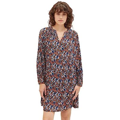 1037925 TOM TAILOR Damska sukienka tunika ze wzorem, 32370-Navy Small Tie Dye Floral, 38 1037925 TOM TAILOR Damska sukienka tunika ze wzorem, 32370-Navy Small Tie Dye Floral, 38