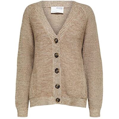 16082276 Bestseller a/s Damska kurtka z dzianiny Slfsira Ls Knit Cardigan B Noos, Tannin/szczegóły: melanż, XL 16082276 Bestseller a/s Damska kurtka z dzianiny Slfsira Ls Knit Cardigan B Noos, Tannin/szczegóły: melanż, XL