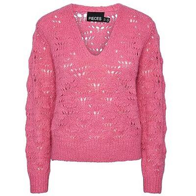 17140560 Bestseller A/S PCNANCY LS dekolt w serek PB BC, Shocking Pink, S 17140560 Bestseller A/S PCNANCY LS dekolt w serek PB BC, Shocking Pink, S