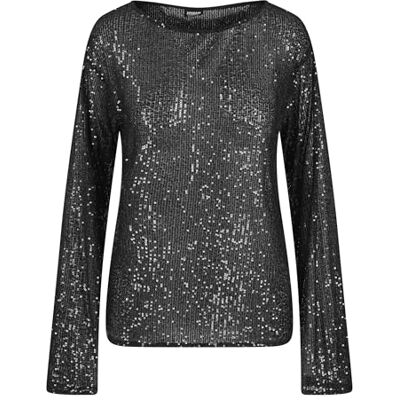 TB6997 Urban Classics Damska koszulka z długim rękawem Ladies Sequins Longsleeve, damska koszulka z długim rękawem z cekinami, regularny krój, rozmiary XS-5XL, czarny, 4XL TB6997 Urban Classics Damska koszulka z długim rękawem Ladies Sequins Longsleeve, damska koszulka z długim rękawem z cekinami, regularny krój, rozmiary XS-5XL, czarny, 4XL