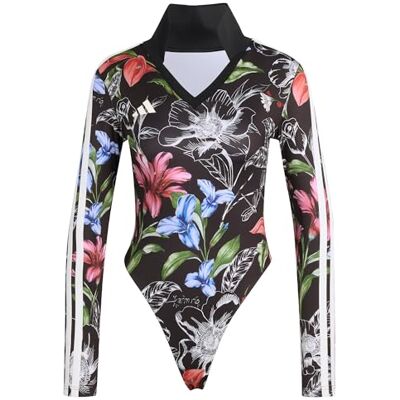 KR0233 adidas Kobiety Adidas X Farm Rio Bodysuit Shirt, black/cream white/MULTICOLOR, S KR0233 adidas Kobiety Adidas X Farm Rio Bodysuit Shirt, black/cream white/MULTICOLOR, S