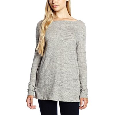 WW0WW01690-039 Tommy Hilfiger Damska koszulka z długim rękawem JANNIE BOAT NK TOP LS, szary (LIGHT GREY HTR 039), S WW0WW01690-039 Tommy Hilfiger Damska koszulka z długim rękawem JANNIE BOAT NK TOP LS, szary (LIGHT GREY HTR 039), S