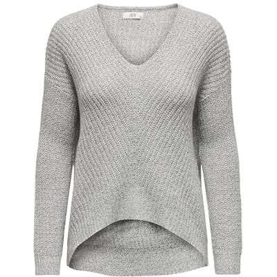 15208245 JACQUELINE de YONG damski sweter z dzianiny, dekolt w serek, sweter z dzianiny, Cloud Dancer/Detail:w. Black Ply, XXS 15208245 JACQUELINE de YONG damski sweter z dzianiny, dekolt w serek, sweter z dzianiny, Cloud Dancer/Detail:w. Black Ply, XXS