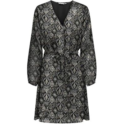 15236376 ONLY Onlcera 3/4 Short Dress WVN Noos, Czarny/Aop: shana Grafic, XS 15236376 ONLY Onlcera 3/4 Short Dress WVN Noos, Czarny/Aop: shana Grafic, XS
