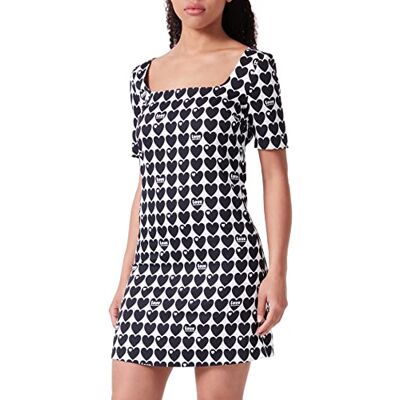 W V J79 00 S 3957 Love Moschino Damskie szorty slim fit z kwadratową sukienką na szyi, biało-czarne, rozmiar 40 (DE), biały/czarny, 40 W V J79 00 S 3957 Love Moschino Damskie szorty slim fit z kwadratową sukienką na szyi, biało-czarne, rozmiar 40 (DE), biały/czarny, 40