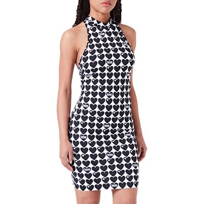 W 5 D08 00 E 2410 Love Moschino Damska sukienka bez rękawów, biała, czarna, rozmiar 44, biały/czarny, 44 W 5 D08 00 E 2410 Love Moschino Damska sukienka bez rękawów, biała, czarna, rozmiar 44, biały/czarny, 44