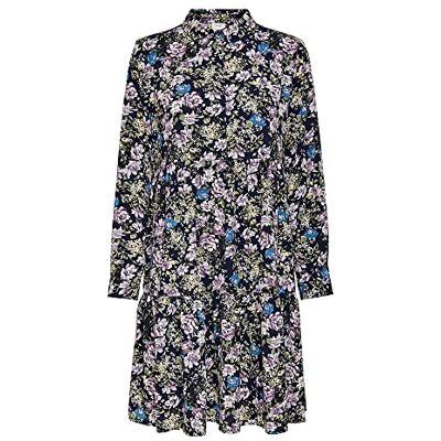 15221987 SELECTED HOMME Jdypiper L/S Aop Shirt Dress Wvn, Black Iris/Aop: purple & Parisian Blue Flowers, 34 15221987 SELECTED HOMME Jdypiper L/S Aop Shirt Dress Wvn, Black Iris/Aop: purple & Parisian Blue Flowers, 34