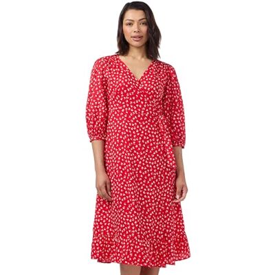 15253350 Only Kobiety Onlolivia 3/4 Wrap Midi Sukienka, Czerwony, S 15253350 Only Kobiety Onlolivia 3/4 Wrap Midi Sukienka, Czerwony, S