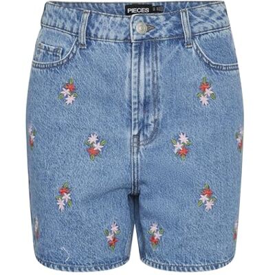 17148991 PIECES Pcsky Hw Embroidery damskie szorty jeansowe, Light Blue Denim/Szczegóły: embroidery, M 17148991 PIECES Pcsky Hw Embroidery damskie szorty jeansowe, Light Blue Denim/Szczegóły: embroidery, M