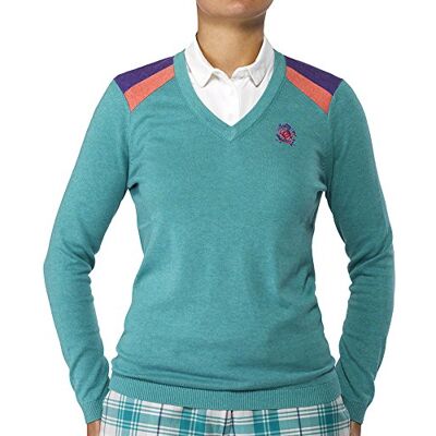 WK7-157-6 IJP Design damski sweter golfowy Zaharis zielony, rozmiar 6 WK7-157-6 IJP Design damski sweter golfowy Zaharis zielony, rozmiar 6