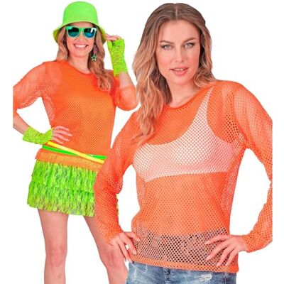 W WIDMANN MILANO Party Fashion – damska bluzka z siateczką, neonowa koszulka na festiwal i karnawał W WIDMANN MILANO Party Fashion – damska bluzka z siateczką, neonowa koszulka na festiwal i karnawał
