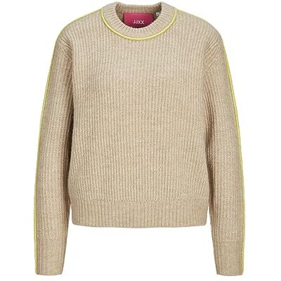 12236274 Bestseller A/S Damski sweter z dzianiny JXLEONORA Diverse Ribbed Crew Neck Knit, peyote/Detail:/Limeade Piping, XL, Peyote/Detail:/Limeade Piping, XL 12236274 Bestseller A/S Damski sweter z dzianiny JXLEONORA Diverse Ribbed Crew Neck Knit, peyote/Detail:/Limeade Piping, XL, Peyote/Detail:/Limeade Piping, XL