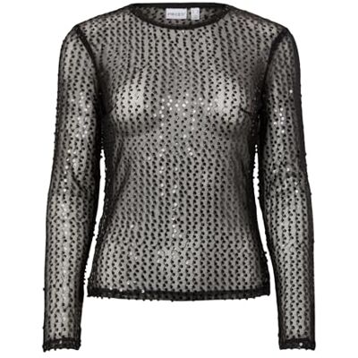 17160700-4849664 PIECES Pcmacey Ls Top JRS, czarny, XS 17160700-4849664 PIECES Pcmacey Ls Top JRS, czarny, XS