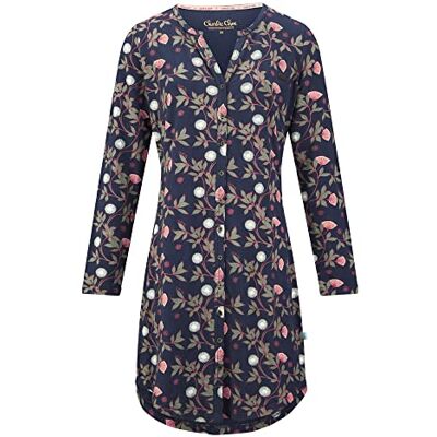 F41126-38 Charlie Choe Ladies Pajamas piżamy, indygo + AOP, L F41126-38 Charlie Choe Ladies Pajamas piżamy, indygo + AOP, L