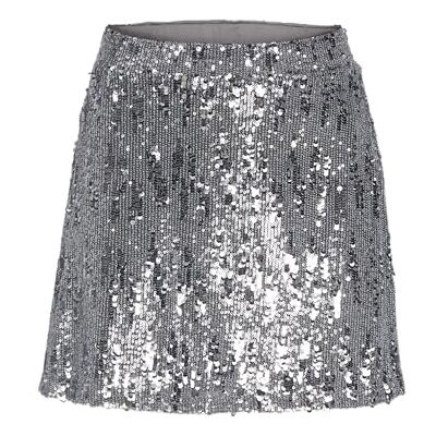 12265330 Jack & Jones JXTARA Sequin Mini Skirt WVN, Silver, XS 12265330 Jack & Jones JXTARA Sequin Mini Skirt WVN, Silver, XS