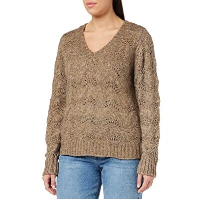 17126613 PIECES Damski sweter PCBIBBI LS z dekoltem w serek, NOOS BC, Fossil, L 17126613 PIECES Damski sweter PCBIBBI LS z dekoltem w serek, NOOS BC, Fossil, L