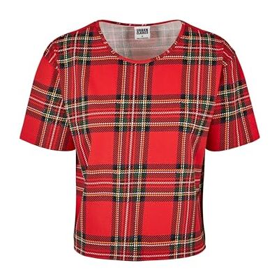 TB3223 Urban Classics Damska koszulka damska top tartan wzór karo Tee, Czerwony (Red/Blk 00200), XS Duże rozmiary TB3223 Urban Classics Damska koszulka damska top tartan wzór karo Tee, Czerwony (Red/Blk 00200), XS Duże rozmiary