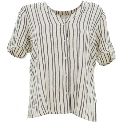 10327075-4706530 Vmbaya S/S V-Neck Shirt WVN Btq Ga, brzoza, M 10327075-4706530 Vmbaya S/S V-Neck Shirt WVN Btq Ga, brzoza, M