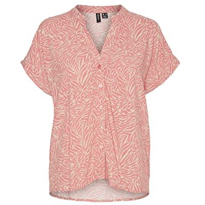 10282449 VERO MODA Women's VMSARA SS Shirt WVN Top, irlandzki krem/AOP: Sara, S, Irish Cream/Aop: sara, S 10282449 VERO MODA Women's VMSARA SS Shirt WVN Top, irlandzki krem/AOP: Sara, S, Irish Cream/Aop: sara, S