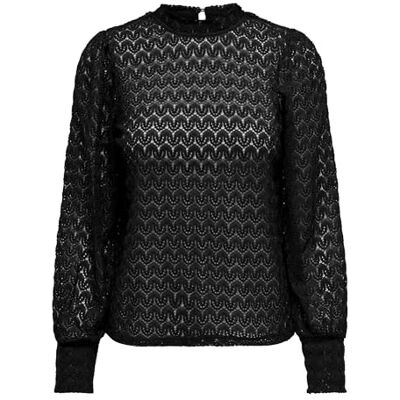 15268408 JdY Jdyavery L/S Lace Top JRS Noos bluzka z długim rękawem, czarny, XS 15268408 JdY Jdyavery L/S Lace Top JRS Noos bluzka z długim rękawem, czarny, XS