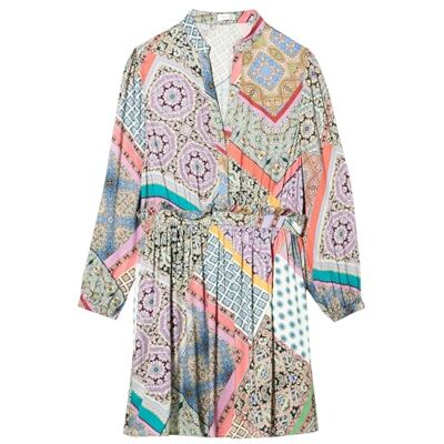 W9058 .000.74056 Replay Damska sukienka mini, 010 Black/Multicolor, S W9058 .000.74056 Replay Damska sukienka mini, 010 Black/Multicolor, S