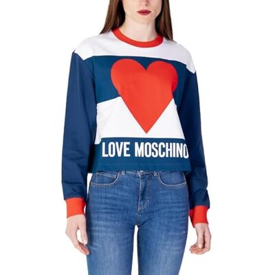 W 6 507 01 M 4417 Love Moschino Women's Flared Fit Long-Sleeved Bluza, White Blue Red, 42, White Blue Red W 6 507 01 M 4417 Love Moschino Women's Flared Fit Long-Sleeved Bluza, White Blue Red, 42, White Blue Red