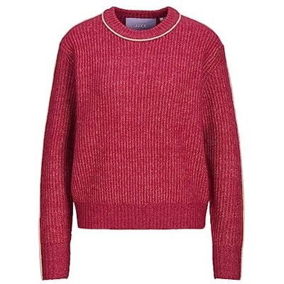 12236274 Bestseller A/S Damski sweter z dzianiny JXLEONORA Diverse Ribbed Crew Neck Knit, Cerise/Detail:/Peyote Piping, XL, Cerise/Detail:/Peyote Piping, XL 12236274 Bestseller A/S Damski sweter z dzianiny JXLEONORA Diverse Ribbed Crew Neck Knit, Cerise/Detail:/Peyote Piping, XL, Cerise/Detail:/Peyote Piping, XL