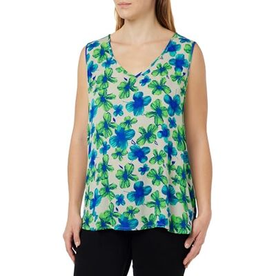 10551865 KAFFE Damski tank top z dekoltem w serek bez rękawów zrelaksowany krój z nadrukiem poniżej Hip Length damski, Zielony i niebieski cyfrowy kwiat, 42 10551865 KAFFE Damski tank top z dekoltem w serek bez rękawów zrelaksowany krój z nadrukiem poniżej Hip Length damski, Zielony i niebieski cyfrowy kwiat, 42