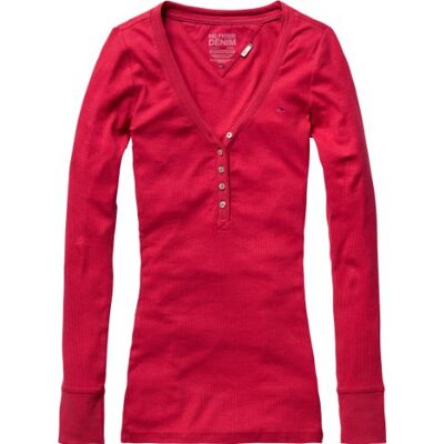 1657614813 Hilfiger Denim Damska koszulka Slim Fit, Lola Henley L/s / , rozmiar 32 (XS), różowy (543 / Raspberry Wine), Różowy (543 / Raspberry Wine), 32 1657614813 Hilfiger Denim Damska koszulka Slim Fit, Lola Henley L/s / , rozmiar 32 (XS), różowy (543 / Raspberry Wine), Różowy (543 / Raspberry Wine), 32