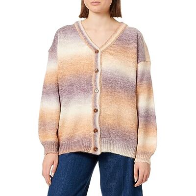10430484 Sidona Damski sweter z dzianiny z guzikami , beżowy liliowy wielokolorowy, M/L, Beżowy, fioletowy, wielokolorowy, M-L 10430484 Sidona Damski sweter z dzianiny z guzikami , beżowy liliowy wielokolorowy, M/L, Beżowy, fioletowy, wielokolorowy, M-L