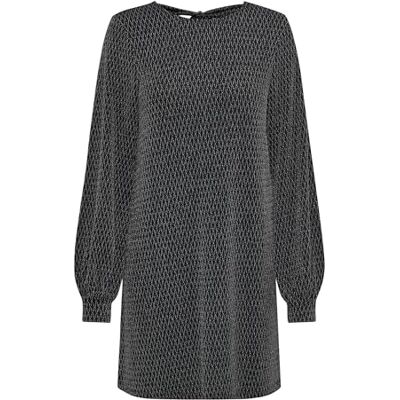 15309903 ONLCAROL L/S Glitter Bow Dress JRS, Czarny/szczegóły: arlekin srebrny, S 15309903 ONLCAROL L/S Glitter Bow Dress JRS, Czarny/szczegóły: arlekin srebrny, S