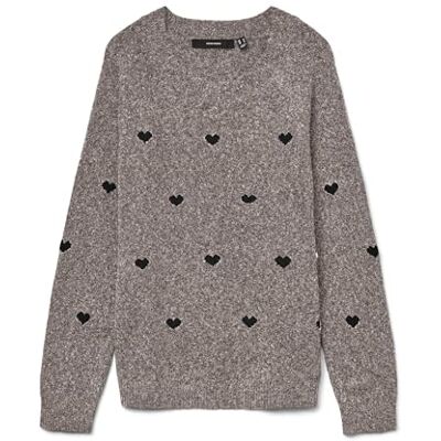 10330790-4834398 VERO MODA Vmdoffy Intarsia Ls O-NCK sweter Ga Noos, Moon Rock, XS 10330790-4834398 VERO MODA Vmdoffy Intarsia Ls O-NCK sweter Ga Noos, Moon Rock, XS