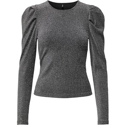15278055-4674267 Onlrich L/S Glitter Puff Top JRS, czarny, XS 15278055-4674267 Onlrich L/S Glitter Puff Top JRS, czarny, XS