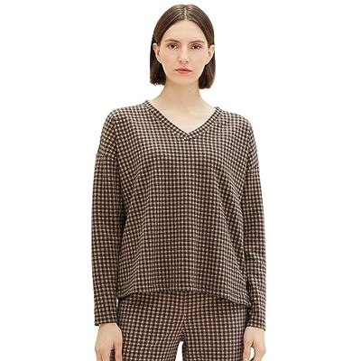 1038185 TOM TAILOR Bluza damska, 32409 Navy Blush Check Ck, XXS 1038185 TOM TAILOR Bluza damska, 32409 Navy Blush Check Ck, XXS