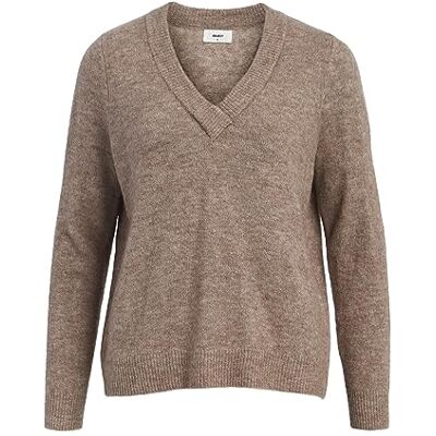 23039255 Object Women's OBJELLIE L/S sweter z dekoltem w serek NOOS sweter dziergany, skamiel/szczegóły: melanż, M, Fossil/Szczegóły: melanż, M 23039255 Object Women's OBJELLIE L/S sweter z dekoltem w serek NOOS sweter dziergany, skamiel/szczegóły: melanż, M, Fossil/Szczegóły: melanż, M