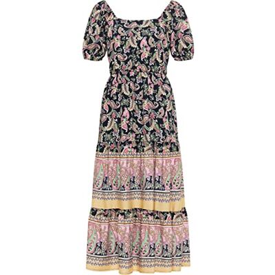 15923624-IK01 IKITA Damska sukienka midi z nadrukiem Paisley , granatowa, wielokolorowa, XXL, Sukienka midi z nadrukiem paisley, XXL 15923624-IK01 IKITA Damska sukienka midi z nadrukiem Paisley , granatowa, wielokolorowa, XXL, Sukienka midi z nadrukiem paisley, XXL