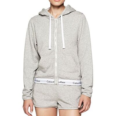 000QS5667E Calvin Klein Top Hoodie Full Zip Bluza z kapturem Kobiety, Szary, S 000QS5667E Calvin Klein Top Hoodie Full Zip Bluza z kapturem Kobiety, Szary, S