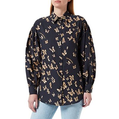 W C E38 00 T 246A Love Moschino Koszula damska z nadrukiem na całej długości zwierzęcy motyle, farfall.fo.nero, 40 W C E38 00 T 246A Love Moschino Koszula damska z nadrukiem na całej długości zwierzęcy motyle, farfall.fo.nero, 40