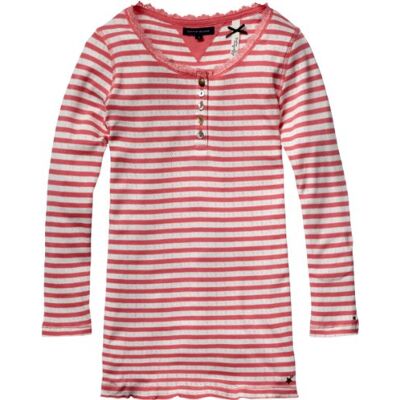 STRIPED SN HENLEY L/S / EX57114419 Tommy Hilfiger Dziewczęca koszulka z długim rękawem, Różowy (602 Rapture Rose), 140 cm STRIPED SN HENLEY L/S / EX57114419 Tommy Hilfiger Dziewczęca koszulka z długim rękawem, Różowy (602 Rapture Rose), 140 cm