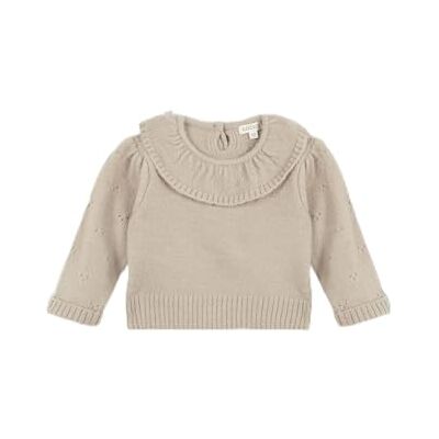 W27JJECA301SA Gocco Dziecięcy sweter dziewczęcy z falbanką polo, piaskowy, 18-24 miesięcy, Piasek, 18-24 miesi?cy W27JJECA301SA Gocco Dziecięcy sweter dziewczęcy z falbanką polo, piaskowy, 18-24 miesięcy, Piasek, 18-24 miesi?cy