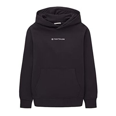 1038941 Chłopięca bluza z kapturem TOM TAILOR z napisem, 29476-węgiel szary, 128 1038941 Chłopięca bluza z kapturem TOM TAILOR z napisem, 29476-węgiel szary, 128