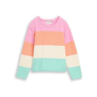 1050658 TOM TAILOR Dziecięcy sweter dziewczęcy, 40000 bardzo duży wielobarwny pasek, 104 1050658 TOM TAILOR Dziecięcy sweter dziewczęcy, 40000 bardzo duży wielobarwny pasek, 104