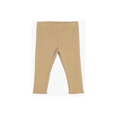 4WMG40012AK Koton Baybgirls Basic Ribbed Ruffle Elastic Waistband Cotton Legginsy, beżowy (050), 12-18 Miesi?cy 4WMG40012AK Koton Baybgirls Basic Ribbed Ruffle Elastic Waistband Cotton Legginsy, beżowy (050), 12-18 Miesi?cy