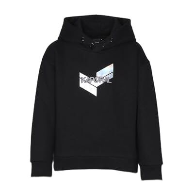 KP KIDY G32BLACK 23H - 8 ans Kaporal Kidy Bluza z kapturem dla dziewczynki, czarny, 8 lat KP KIDY G32BLACK 23H - 8 ans Kaporal Kidy Bluza z kapturem dla dziewczynki, czarny, 8 lat