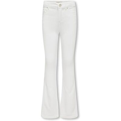15313153 KIDS ONLY Dziewczęce spodnie jeansowe Kogroyal Life Reg Flared PIM Noos, biały, 128 cm 15313153 KIDS ONLY Dziewczęce spodnie jeansowe Kogroyal Life Reg Flared PIM Noos, biały, 128 cm