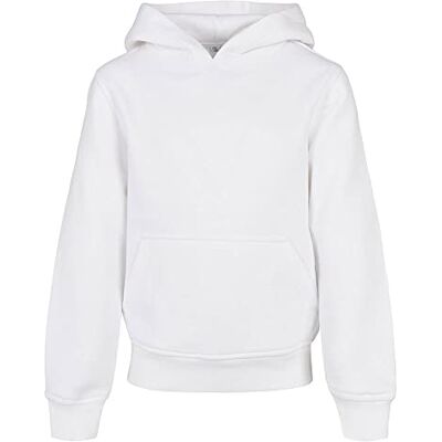 BY185 Build Your Brand Unisex dziecięca bluza z kapturem Organic Basic Kids Hoody, biały, 158-164 BY185 Build Your Brand Unisex dziecięca bluza z kapturem Organic Basic Kids Hoody, biały, 158-164