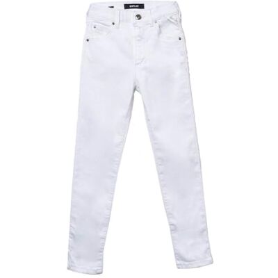 SG9377.053.8566197 Replay Dziewczęce dżinsy super skinny fit Nellie Hyperflex Colour Xlite, 001 White, 8 Lata SG9377.053.8566197 Replay Dziewczęce dżinsy super skinny fit Nellie Hyperflex Colour Xlite, 001 White, 8 Lata