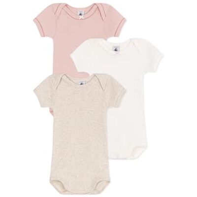 A0CWZ00 Petit Bateau Body z krótkim rękawem dla dziewczynek (opakowanie 3 szt.), wariant 1, 3 miesięcy A0CWZ00 Petit Bateau Body z krótkim rękawem dla dziewczynek (opakowanie 3 szt.), wariant 1, 3 miesięcy