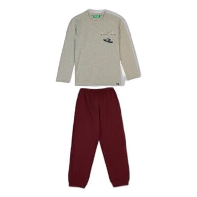 3VD00P08X United Colors of Benetton Zestaw piżam dla dzieci i młodzieży, Szary, M 3VD00P08X United Colors of Benetton Zestaw piżam dla dzieci i młodzieży, Szary, M