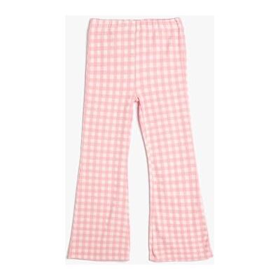 3SKG40070AK Koton Dziewczęce Flare Trousers Elastic Waistband Cotton Pants Pants, Pink Check (2c6), 5-6 Lat 3SKG40070AK Koton Dziewczęce Flare Trousers Elastic Waistband Cotton Pants Pants, Pink Check (2c6), 5-6 Lat